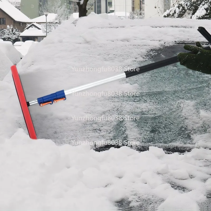 3.7M Industrial Grade Multipurpose Snow Plow, Car Truck Windshield Tool, EVA Foam House Roof Snow Scraper Telescopic