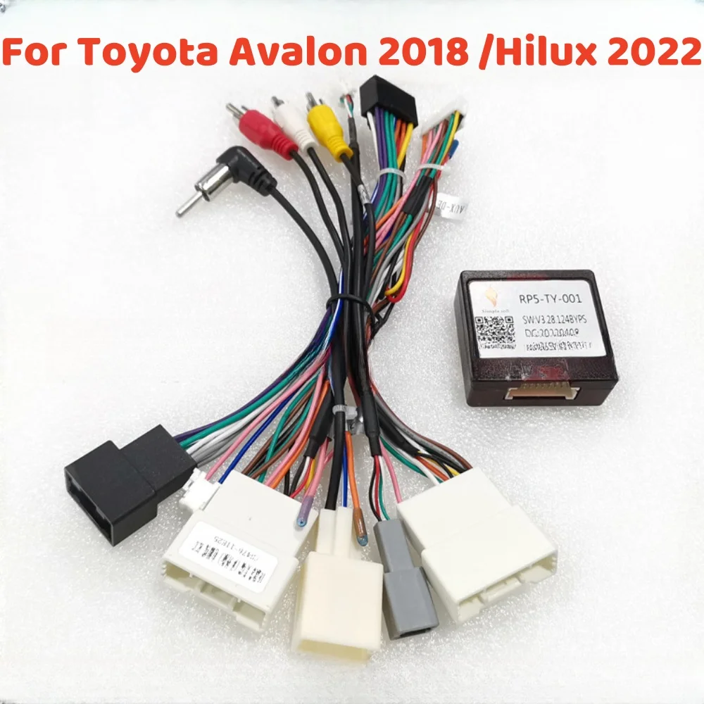 16 Pin Android Wiring Harness Power Cable Adapter with Canbus Box RP5-TY-001 For Toyota Camry 2018/Hilux 2022 Android 2 Din GPS