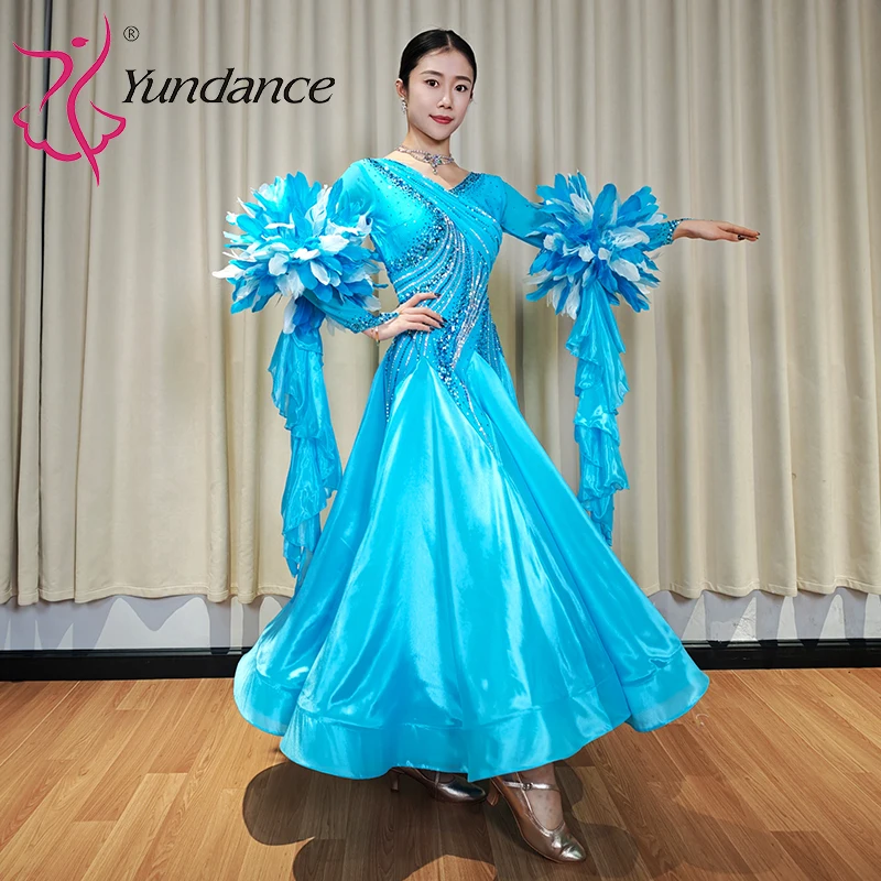 

B-26013 Custom International Standard Ballroom Dance Dress for Women Spandex/Polyester Stage Performance Wear