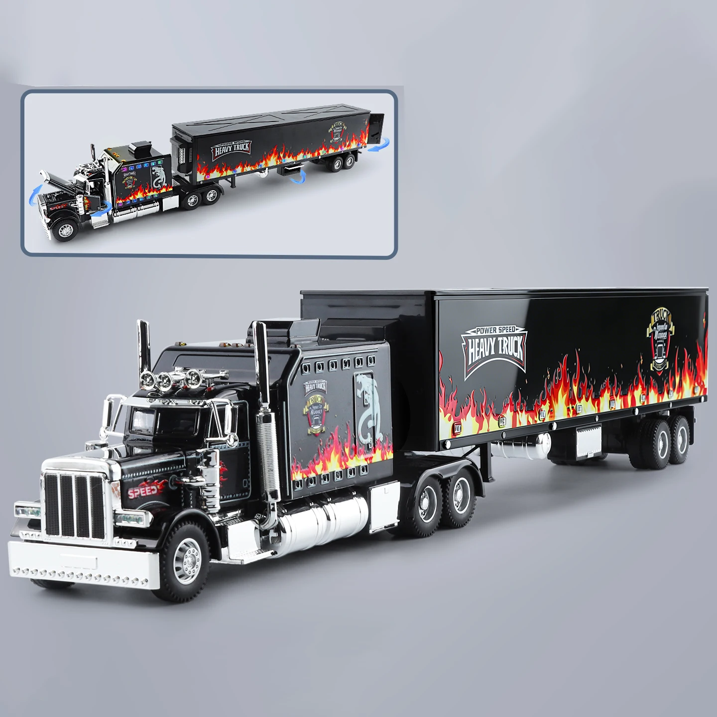 1:24 Scale Peterbilt 389 Tractor Trailer Play Toy Truck Vehicle
