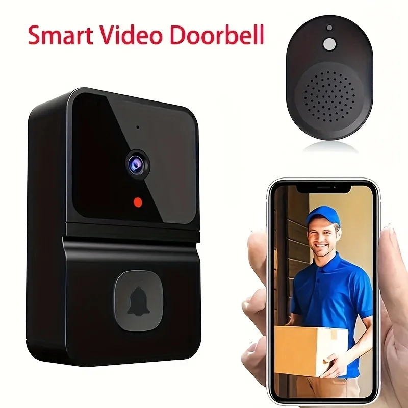 WiFi Video Doorbell 1080P HD Visual Wireless Smart Security Doorbell Camera IR Night Vision 2-Way Audio Real-Time Monitoring