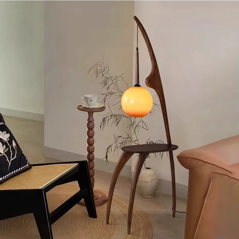 Patent Storage Rechargeable Floor Light Living Room Decor Standing Creative Minimalist Wood Art Nordic Modern Led Floor Lamp