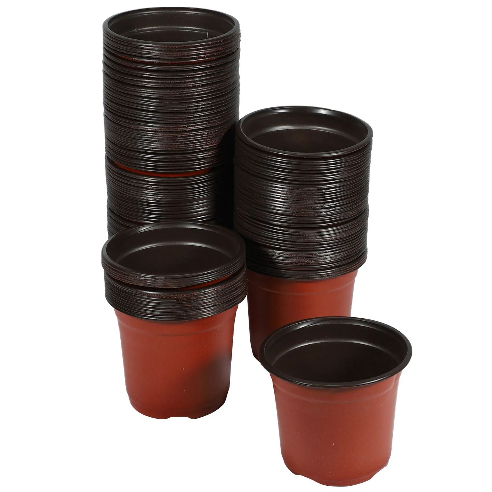 

B62B-300Pcs 4.72 Inch Plastic Flower Seedlings Nursery Supplies Planter Pot/Pots Containers Seed Starting Pots Planting Pots