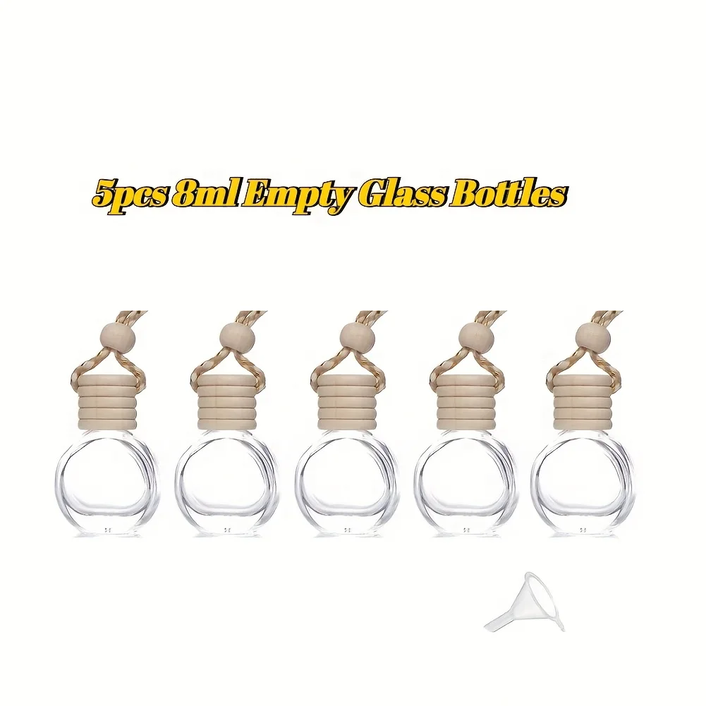 5 pièces diffuseur de voiture bouteille suspendue désodorisant de voiture 8ml désodorisant vide diffuseur de parfum de voiture bouteille de parfum rechargeable