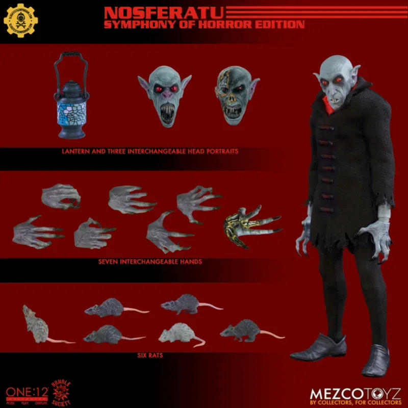 100% Original Mezco One:12 Collective Silent Screamers Nosferatu Symphony Of Horror Edition In Stock Figures Action Model Toys