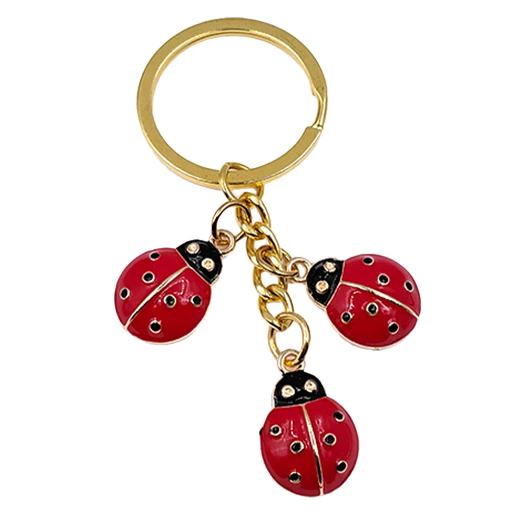 

Ladybug Keychain Hanging Pendant Bag Keyring Insect Red Fashionable Holder Miss