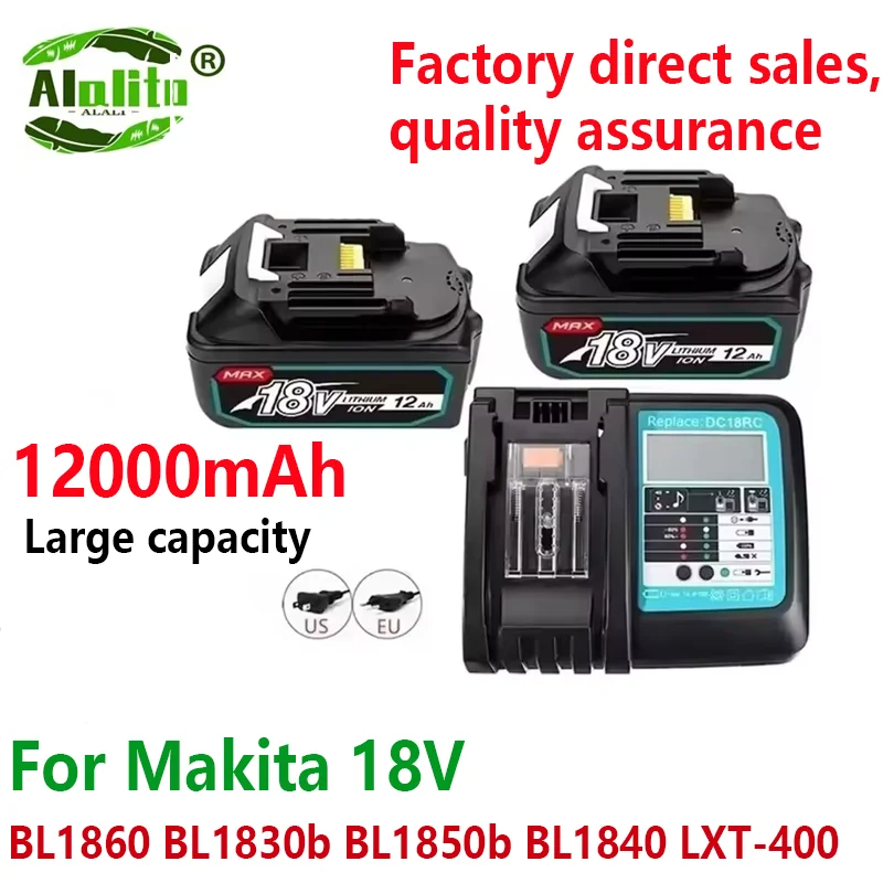 12.0Ah BL1860b Rechargeable Li-ion Battery For Makita 18 Volt Power Tools BL1860 BL1830 BL1850 BL1840 BL1820 BL1815 LXT-400 18V