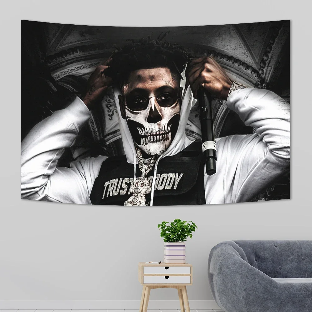 Singer Youngboy Tapestry Aesthetic Room Decoration Hip Pop Young Boy Art Retro Dorm Tapestries Wall Hanging Background Cloths