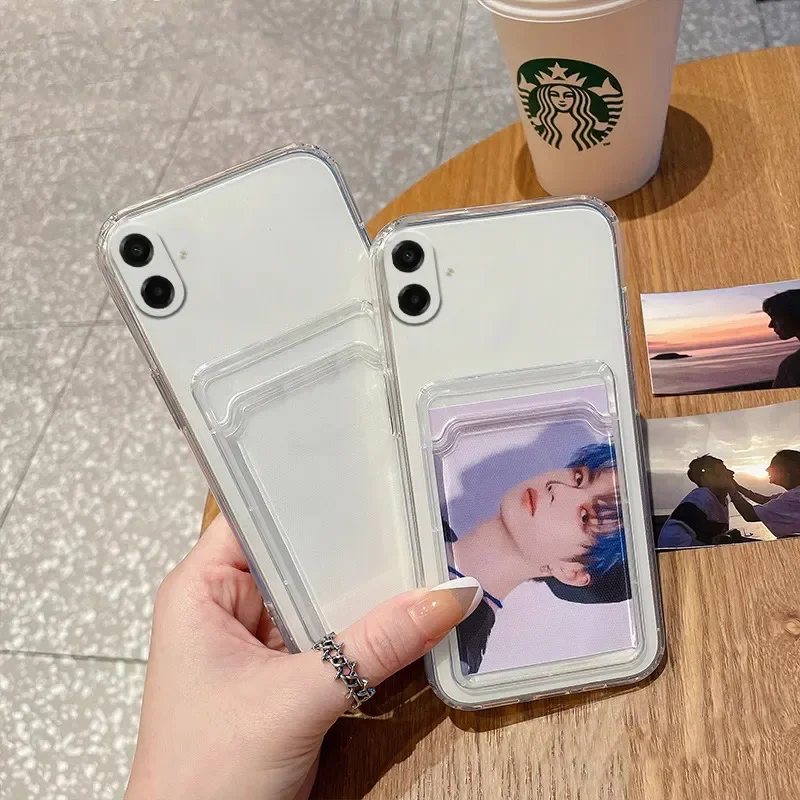 Transparent Case For Samsung Galaxy A08 A07S Card Bag Clear Hard Wallet Cover For Samsung Galaxy A08 A07S Shockproof Shell