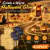 2Pcs/Set Halloween Solar Fairy String Lights Copper Wire LED Outdoor Lights With 8 Modes Outdoor Use For Yard Porch Pathway Garden Patio Halloween Party Decor(Warm White/White/Colorful) 1
