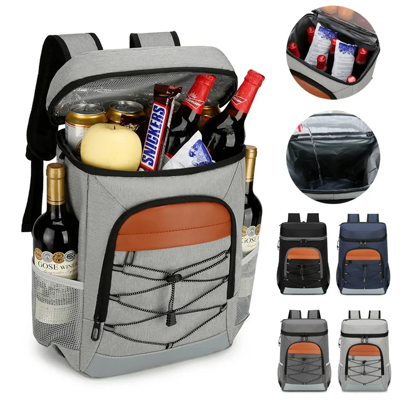 Large Leak-Proof Insulated Cooler Backpack Lightweight Water-Resistant Picnic Lunch Bag Portable Thermal Food Carrier