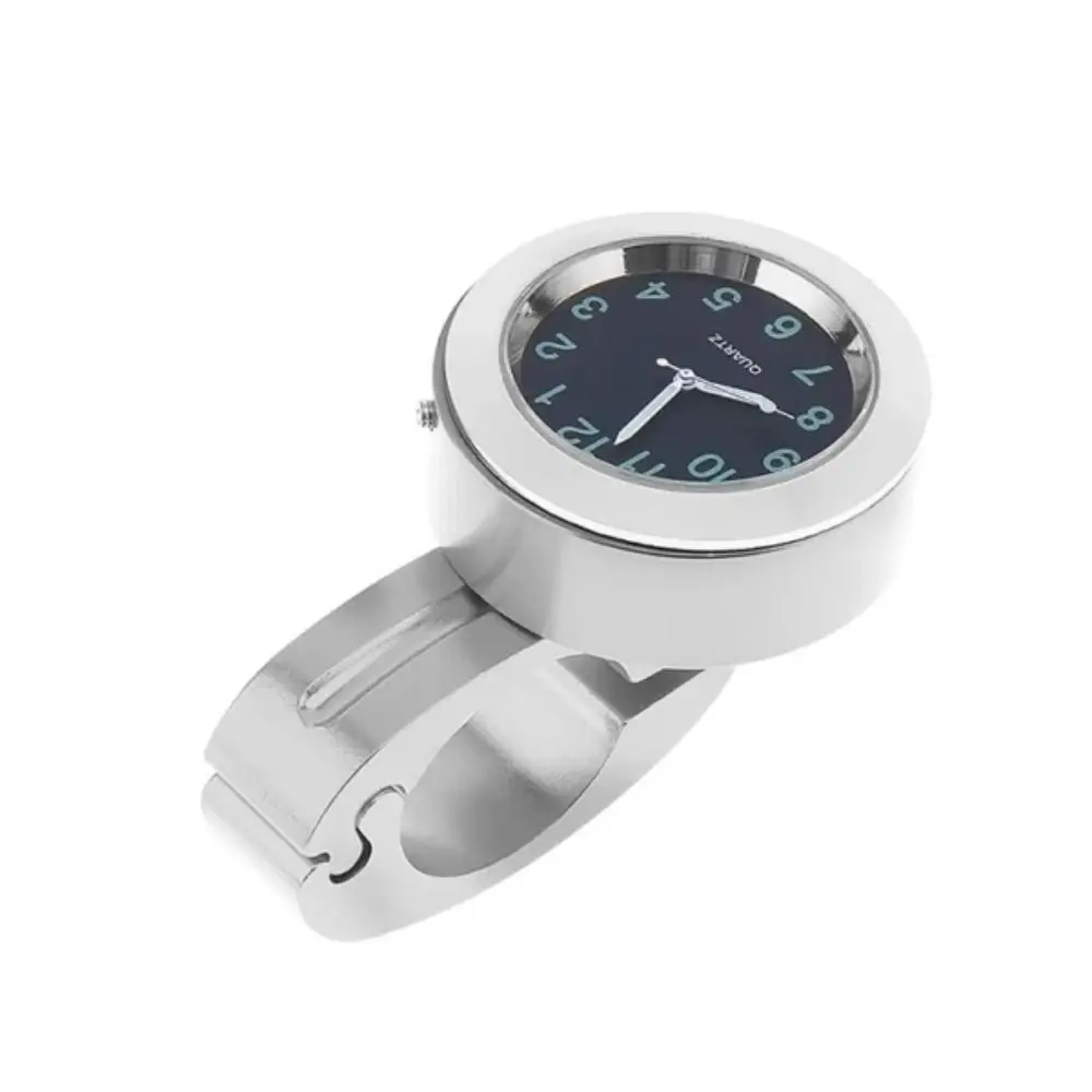 Waterproof Motorcycle Quartz Watch Aluminum Housing Luminous Handlebar Mount Clock 22-25 mm Quartz Movement Luminous Clock
