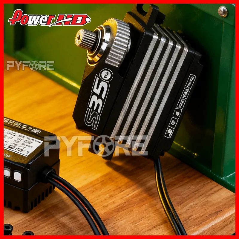 

Бесщеточный сервопривод POWERHD S35 V2 STORM 35 кг HV — цифровой для 1/10 1/8 RC гусеничного грузовика, аксессуары