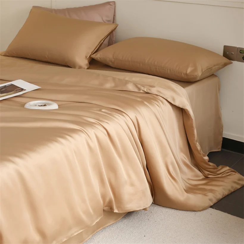Mulberry Zijden Beddengoedset Luxe Natuurlijke 100% Zijden Dekbedovertrekset Laken Kussensloop Enkel Dubbel Laken King Queen Size