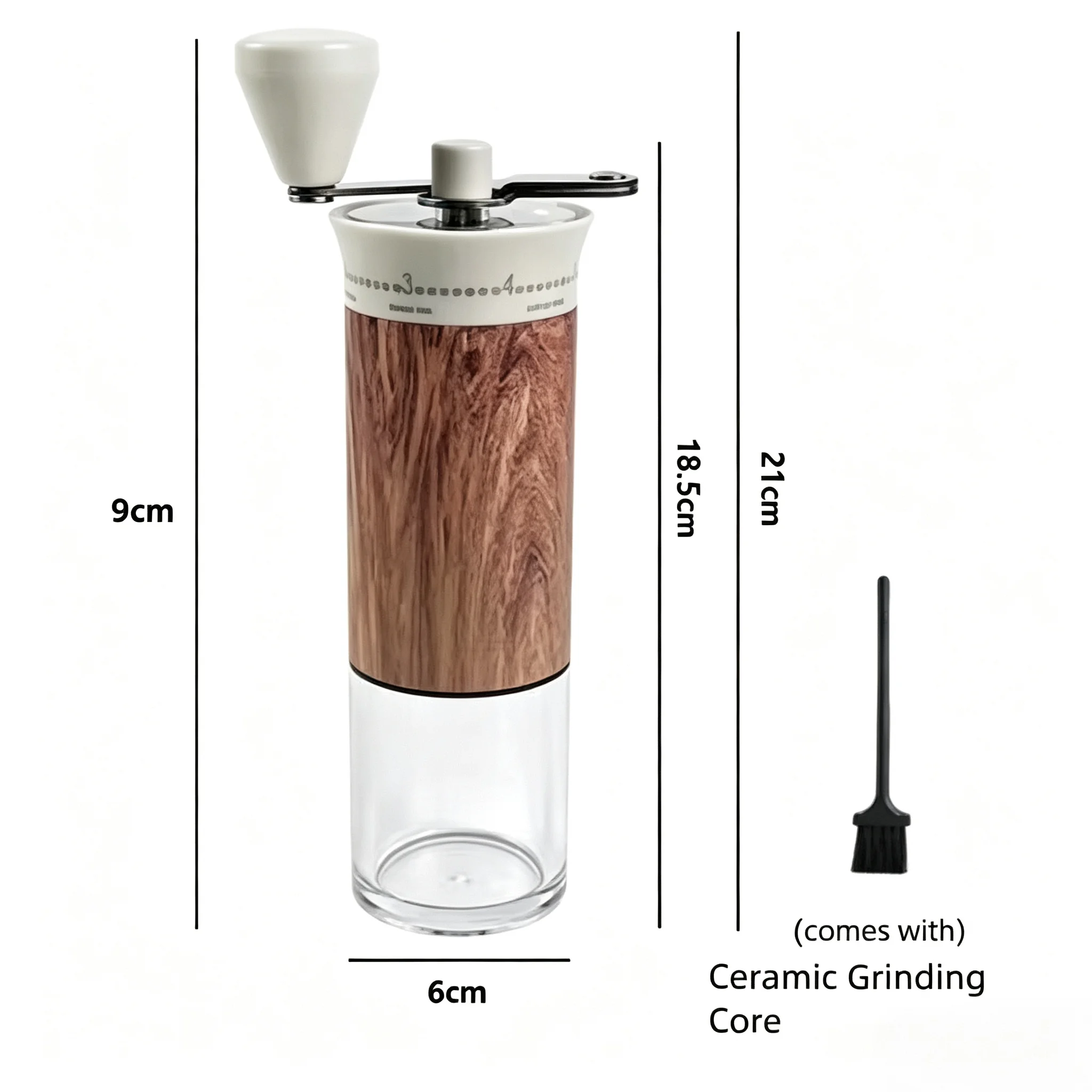 Hand Operated Coffee Grinder Manual Portable Ceramic Grinding Core Minimalist style