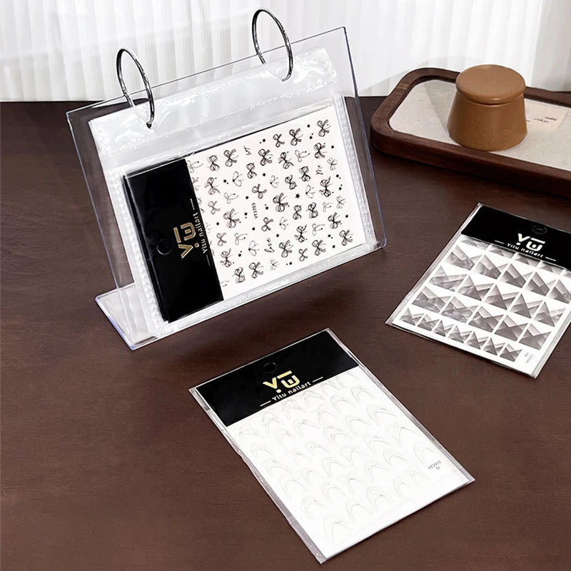 Portapiatti per timbri per nail art Espositore per sacchetti portaoggetti per carte di adesivi per libri in lamiera d'acciaio stampata per nail art