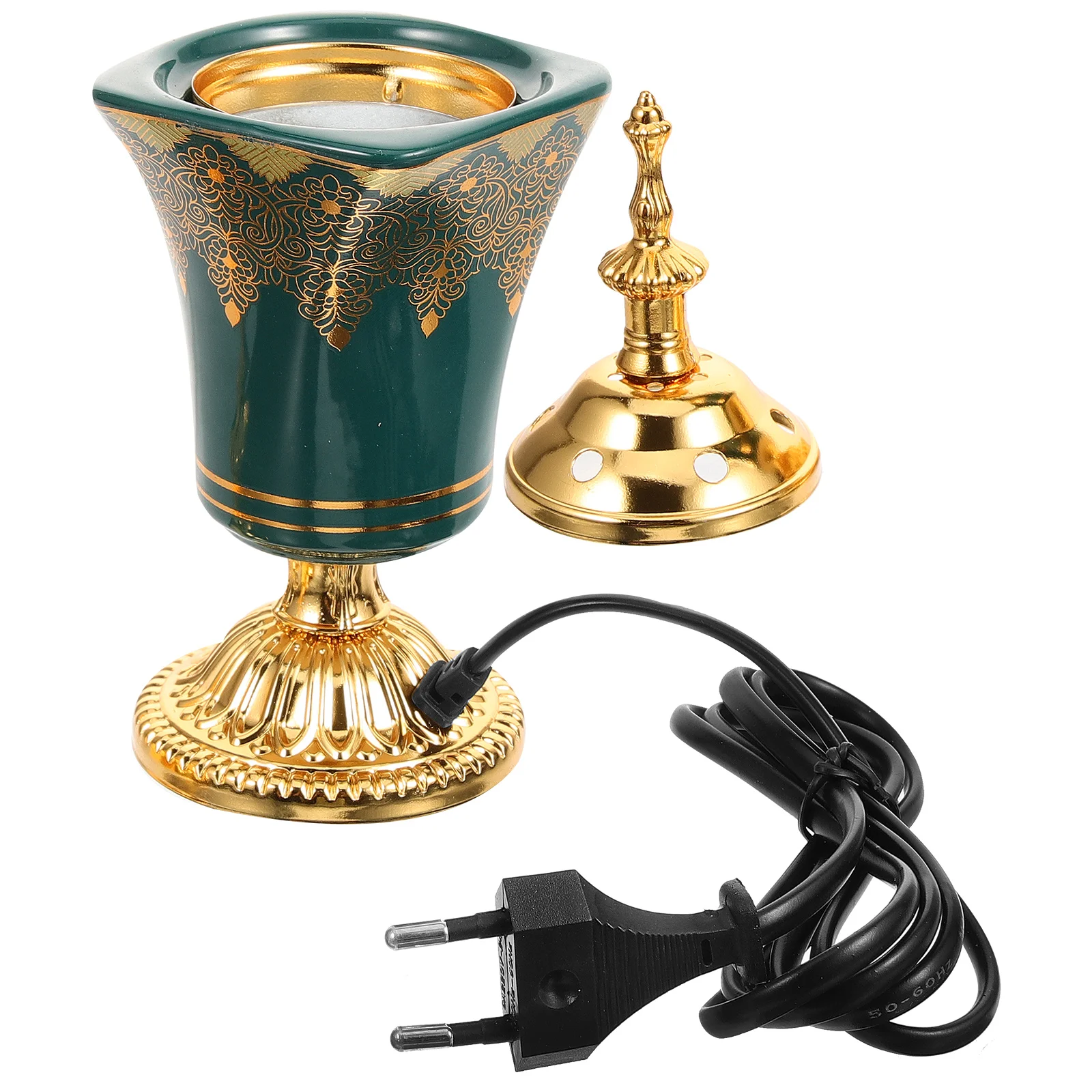 

Vintage Style Electric Incense Burner Plug-in Aroma Burner with Decorative Design for Indoor Home Office Table Decoration