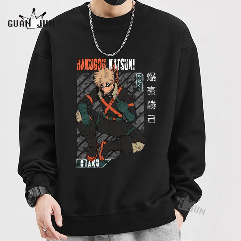 New Men Clothing Anime Cosplay My Hero Academia Hoodie Bakugo Katsuki Boku No Funny Harajuku Men Cotton Sweatshirts Male Tops