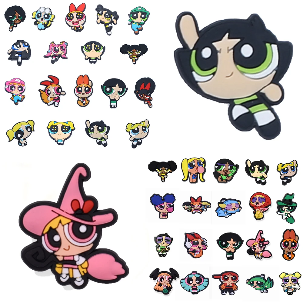 Bestseller 18-100 Stück Potdemiel Cartoon Fliegendes Mädchen Serie PVC Schuhzubehör DIY Abnehmbare Wasserdichte Schuhdekoration Geschenke – Detail 4