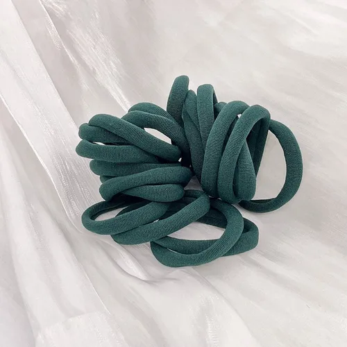 Imagen 2 del producto Bandas elásticas de goma de nailon para el cabello para mujeres y niñas, coletero, lazos de cuerda, accesorios para el cabello, sólido, elástico, 20 unids/set