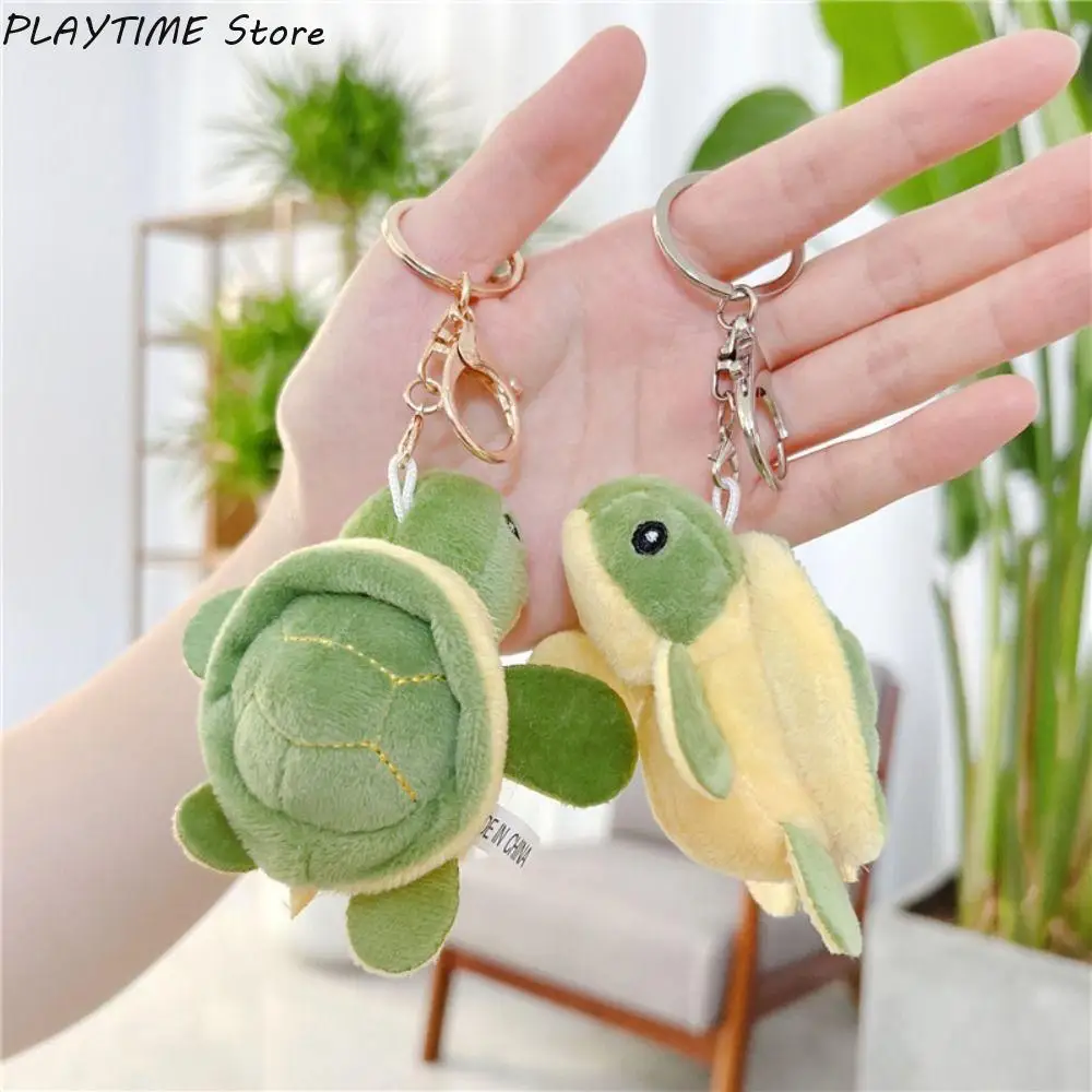 PP cotton Turtle Plush Pendant Plush Metal Buckle Turtle Plush Keychains Cartoon Turtle Soft Turtle Plush Keyring Accessories