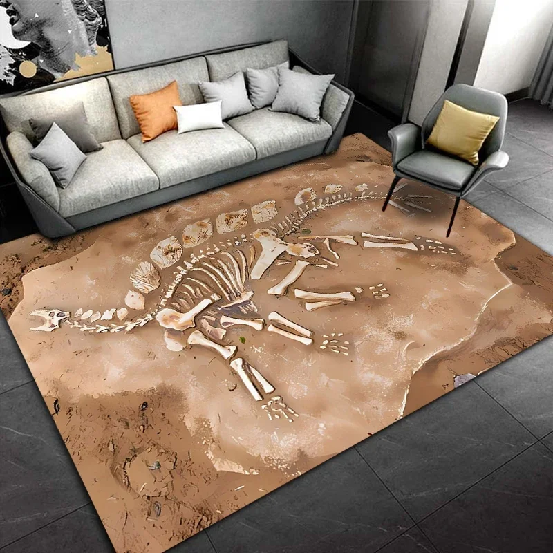 3D Dinosaur Fossil Art Rug Living Room Non-slip Carpet Home Decoration Children's Bedroom Floor Mat Hallway Balcony Door Mat