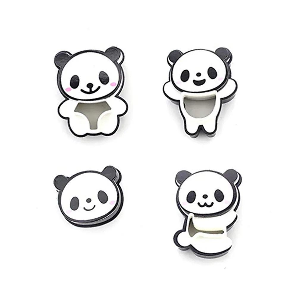 4Pcs Creative Panda Cookie Mold Set Tasteless Non-Toxic Silicone Baking Molds Ideal for Fondant Chocolate Candy Jelly Ice Cube