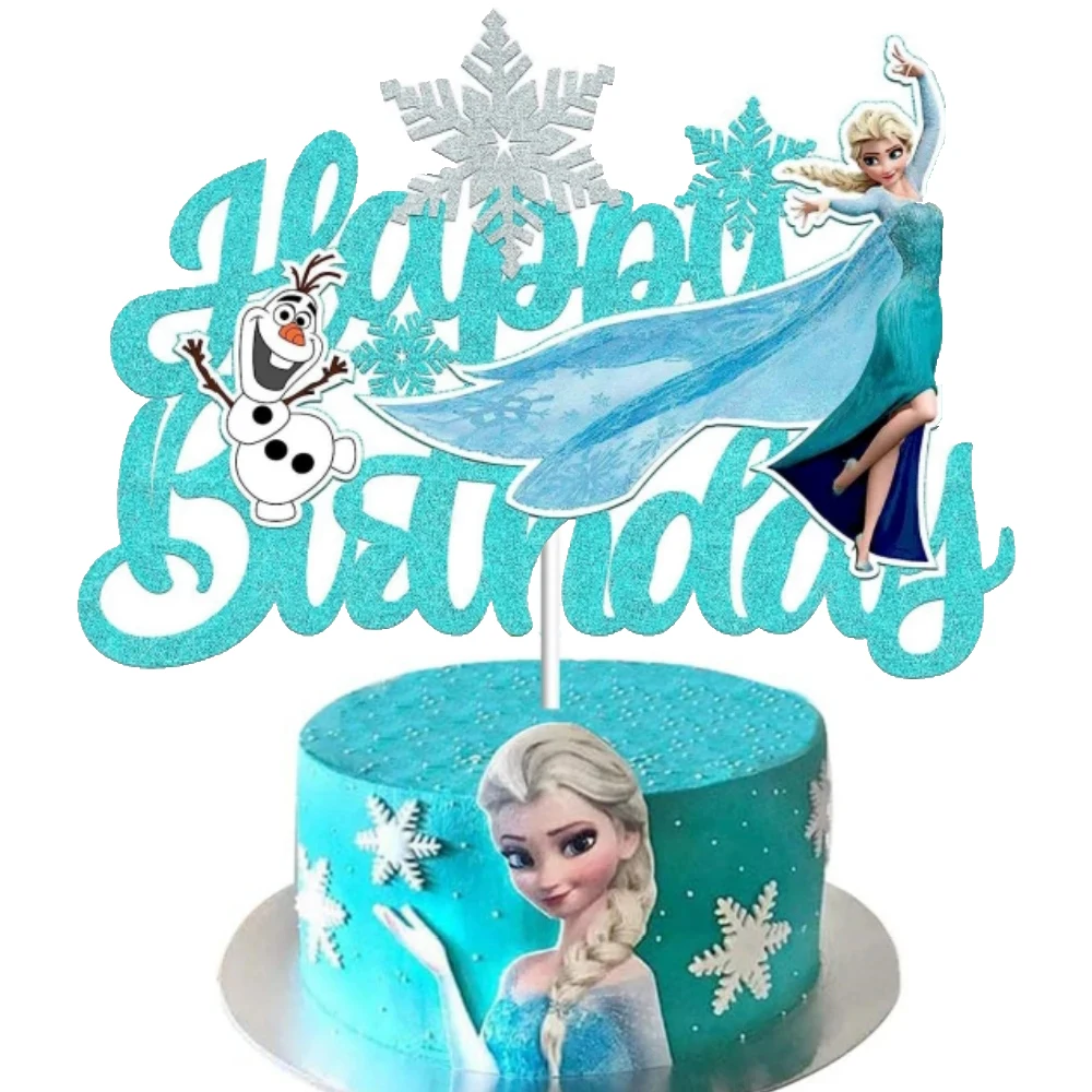 Perlengkapan pesta ulang tahun Disney Frozen Elsa, peralatan makan cangkir kue, Kit Topper, perlengkapan pesta pernikahan, Frozen Queen Anna