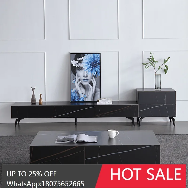 SGF Nordic Rock Slab Coffee Table and TV Cabinet Set Simple Modern Rectangular