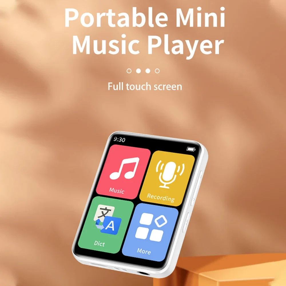 MP3 Player Bluetooth 5.0 Full Touch Screen Student Walkman Hifi Sport Music Player Mp4 Video Player Built In Speaker With E-Book