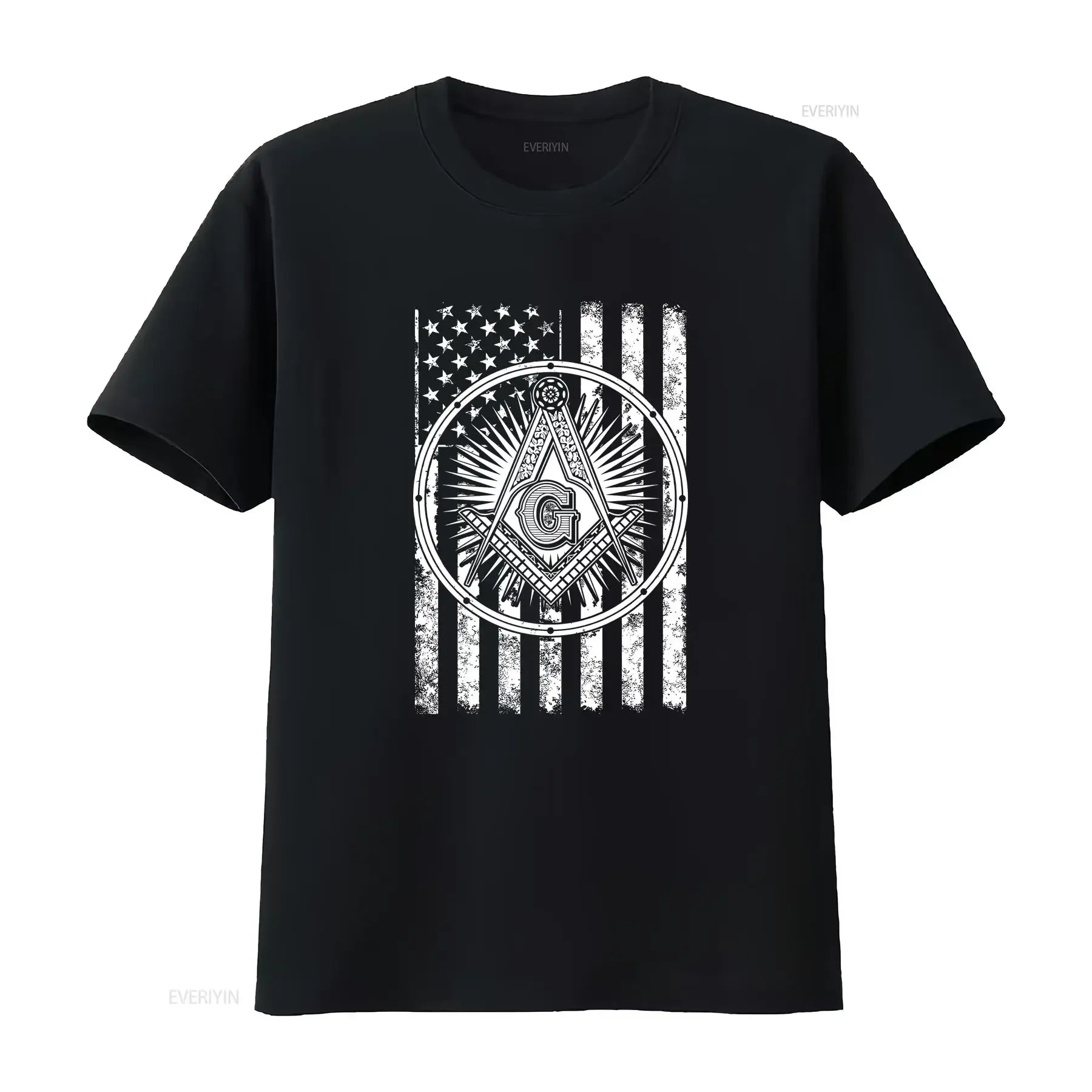 American Freemason T Shirt Cool Masonry Masonic Freemasonry s for Dad vintage Washed homme Stretched Top For Everyday Wear