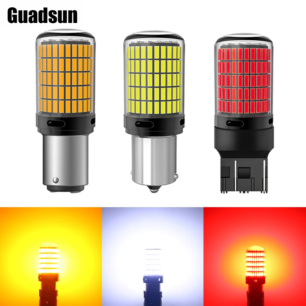 Guadsun 1pcs 1156 LED 3014 150SMD PY21W Turn Sight Light 1157 Canbus No Errors T20 7440 3157 Bulb  Brake Lamp Reversing Light