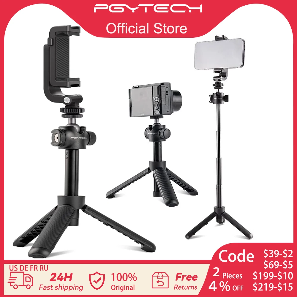 

PGYTECH Mini Tripod for Camera Small Desk Tripod Portable Vlogging Tripod Extension Pole Selfie Stick for SLR DSLR Camera