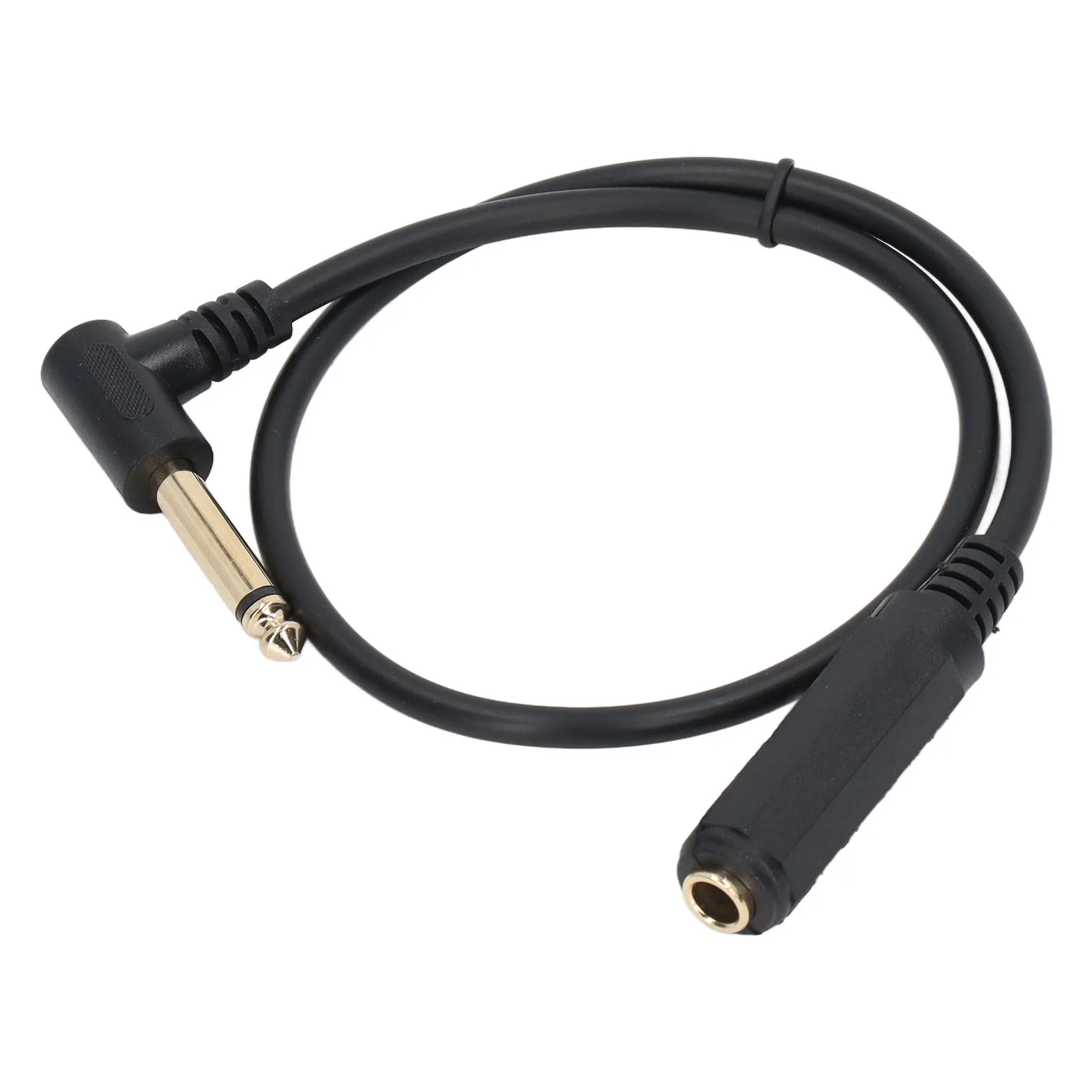 Audio Cable 0.5m 1/4in Mono Right Angle 6.35mm Male to Female Stereo Extension Cable for DVD players Microphone speakers