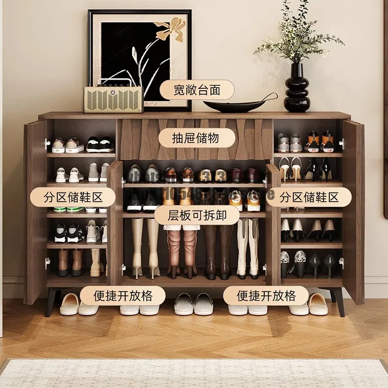 Shoe Cabinet Integrated Entryway Shoe Rack Fashion Design Interior Aesthetic Home Decoration Storage Shoe Cabinet Closet Armable