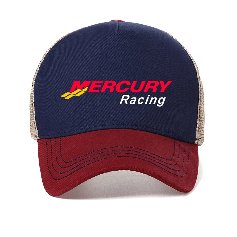 

New Mercury Racing Logo men hat 2Side B W Performance Baseball Cap High Quality racing men breathable Mesh Snapback hats Garros