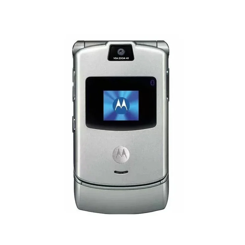 New MOTOROLA RAZR V3 Refurbished-Original Unlocked Clamshell Bluetooth Mobile Phone GSM 850/900/1800/1900 USB Charge Cell Phone