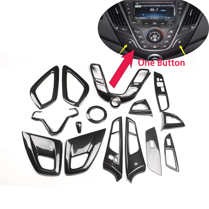 LHD For Hyundai Veloster 2011- 2014 2015 2016 Interior Decoration Window Swtich Cover Center Control Panle Air Vent Cover Trim