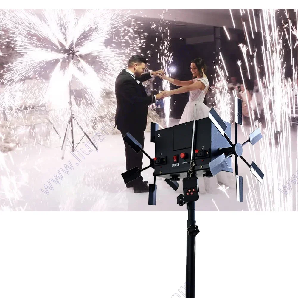 Remote Control Rotate Cold Spark Firework Christmas Wedding Event Show Proposal Valentine Marriage Bride Party Dj Spark Bar SFX