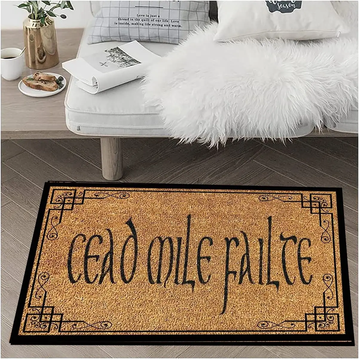 

Cead Mile Failte Irish Door Mat Rubber Backing Anti-Slip Entrance Doormat Outdoor Porch Foot Floor Mat Home Room Decor