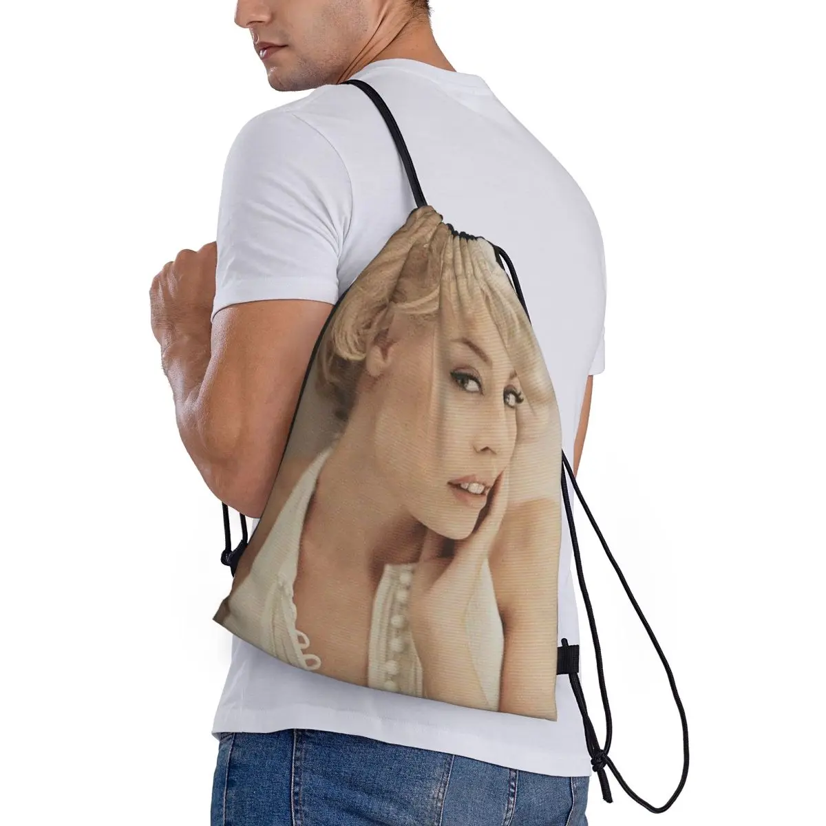 

Kylie Minogue - Collage Backpacks Multi-function Drawstring Bags Shoes Bag Book Bags for Travel Students