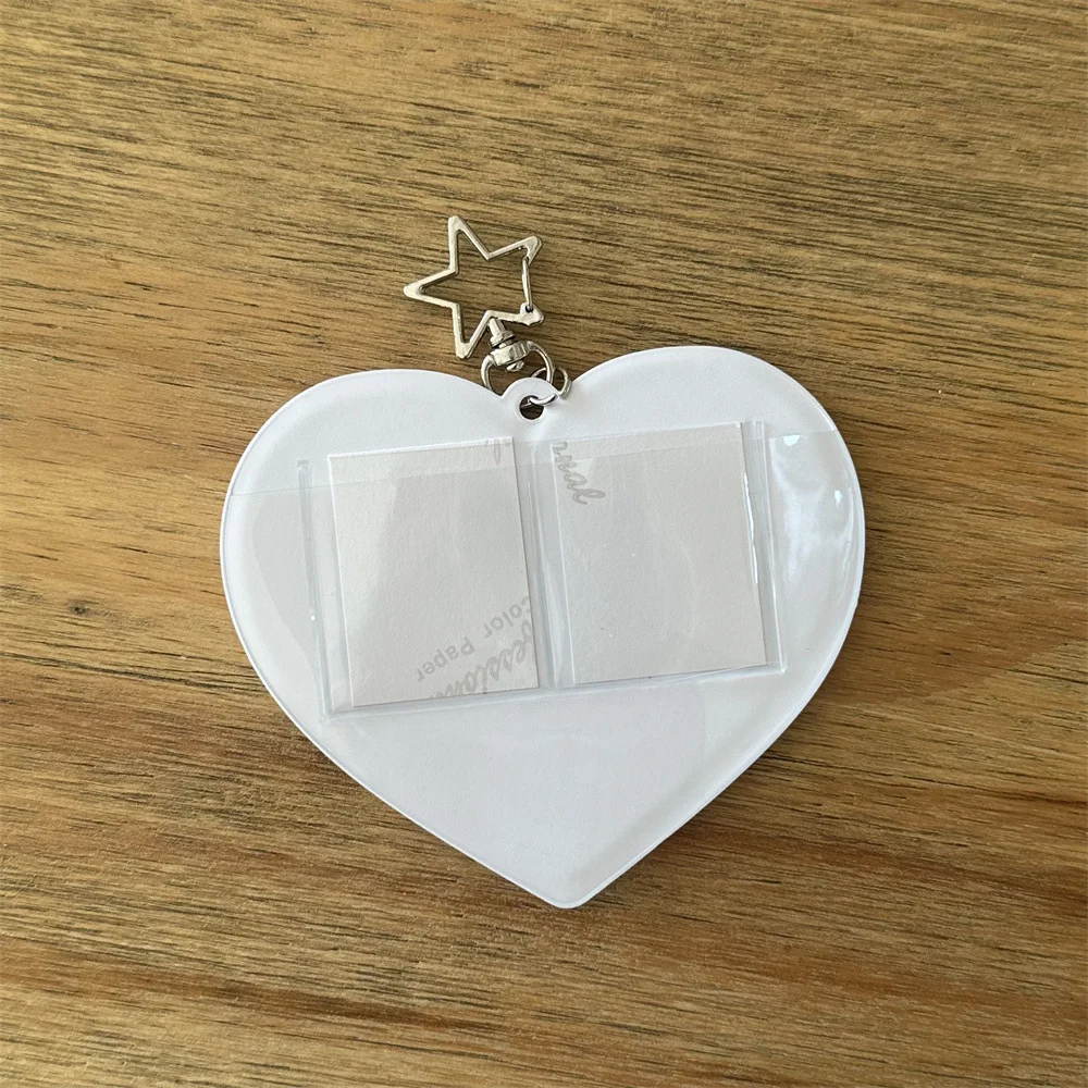 Kpop بطاقة زوجين صور واقية عرض الأكمام Ins فتاة القلب الحب 1 بوصة حامل بطاقة الطلاب حقيبة قلادة هدية