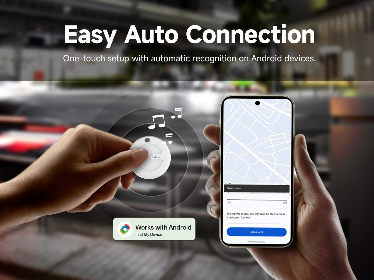MiLi MiTag Smart Tracking for Google Find My Android Tag Bluetooth Tracker for Keys, Suitcase, Backpack Luggage Gps Locator