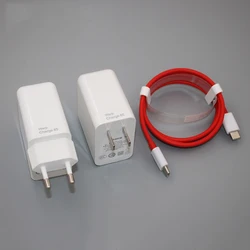 For Oneplus 65W Warp Charger Surper Fast Charging EU/US Adapter Type C To type C Cable For One Plus 1+ 9 Pro 9R 8 8T Nord N100