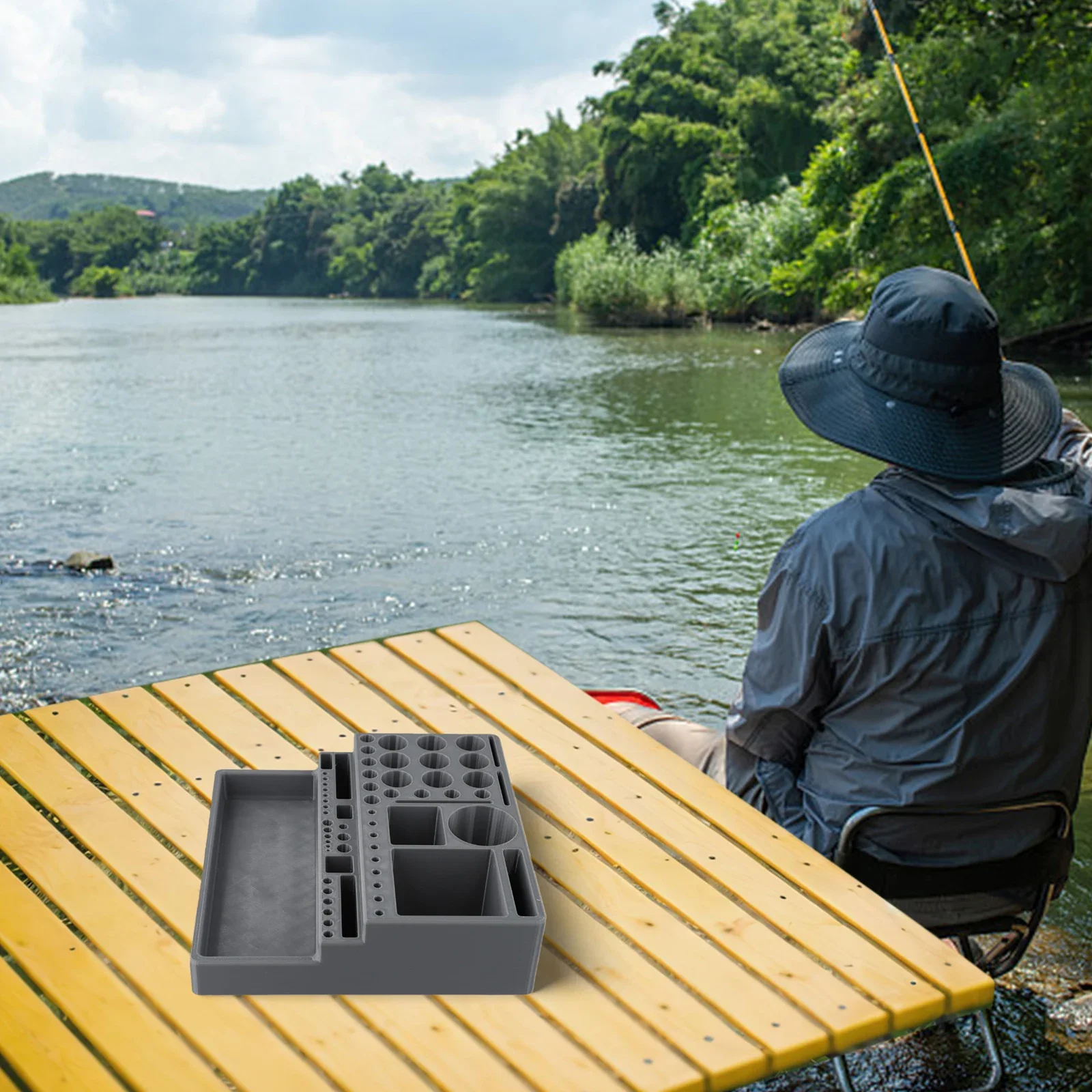 

Стеллаж для хранения доступа Прибл. 7,1*7,1*2,1-дюймовая станция для связывания мух, достаточный пространство для хранения, компактный размер, инструменты с легким доступом