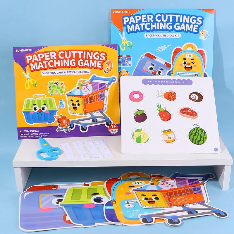 Early Education DIY Handmade Paper Cutting Matching Games Puzzle Toys Montessori Art Craft for Children Gifts