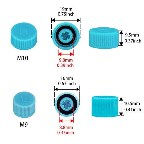 Imagen 2 del producto Puerto de servicio del sistema de aire acondicionado 134a R12 Tapa antipolvo del núcleo de la válvula lateral alta y baja M9 M10