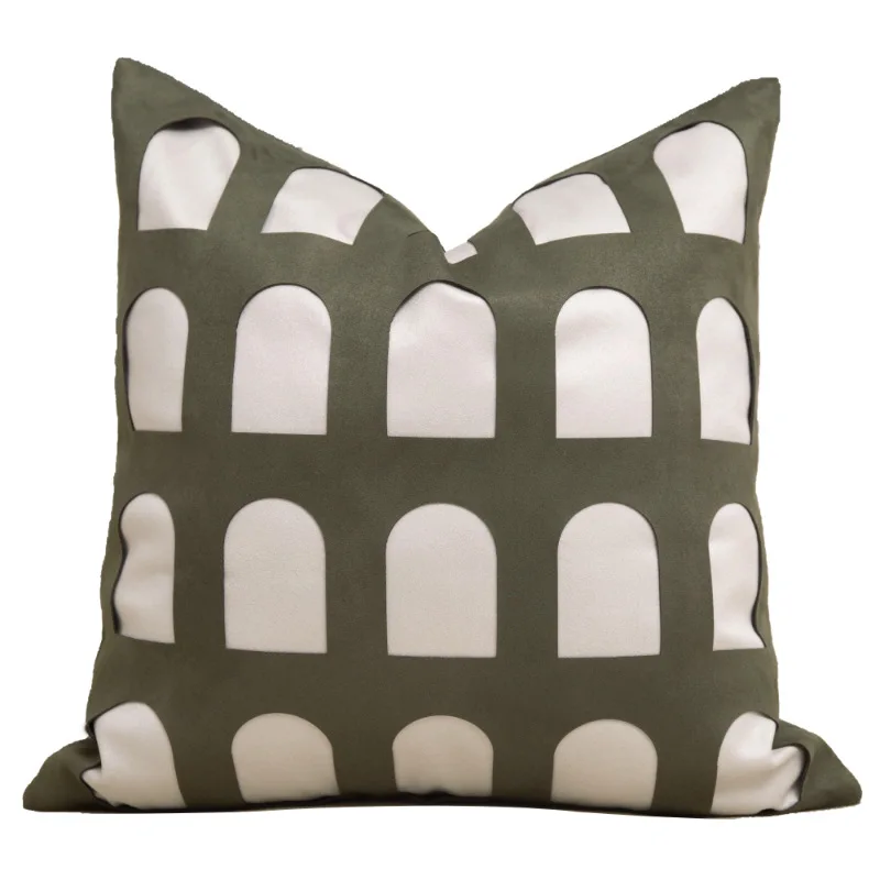 Suede Fabric Pillow Covers Decorative Hand Woven Green Cushion Cover  Decor Home Sofa Bed Living Room Luxury Pillow Case