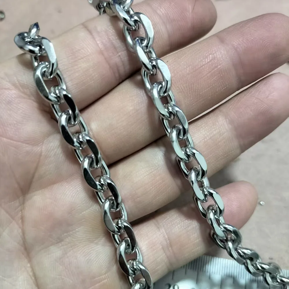 جديد 316L الفولاذ المقاوم للصدأ كابل قلادة سميكة يمكن قوي حلقة طويلة الدفاع عن النفس سلسلة للرجال النساء الصلبة لا تتلاشى