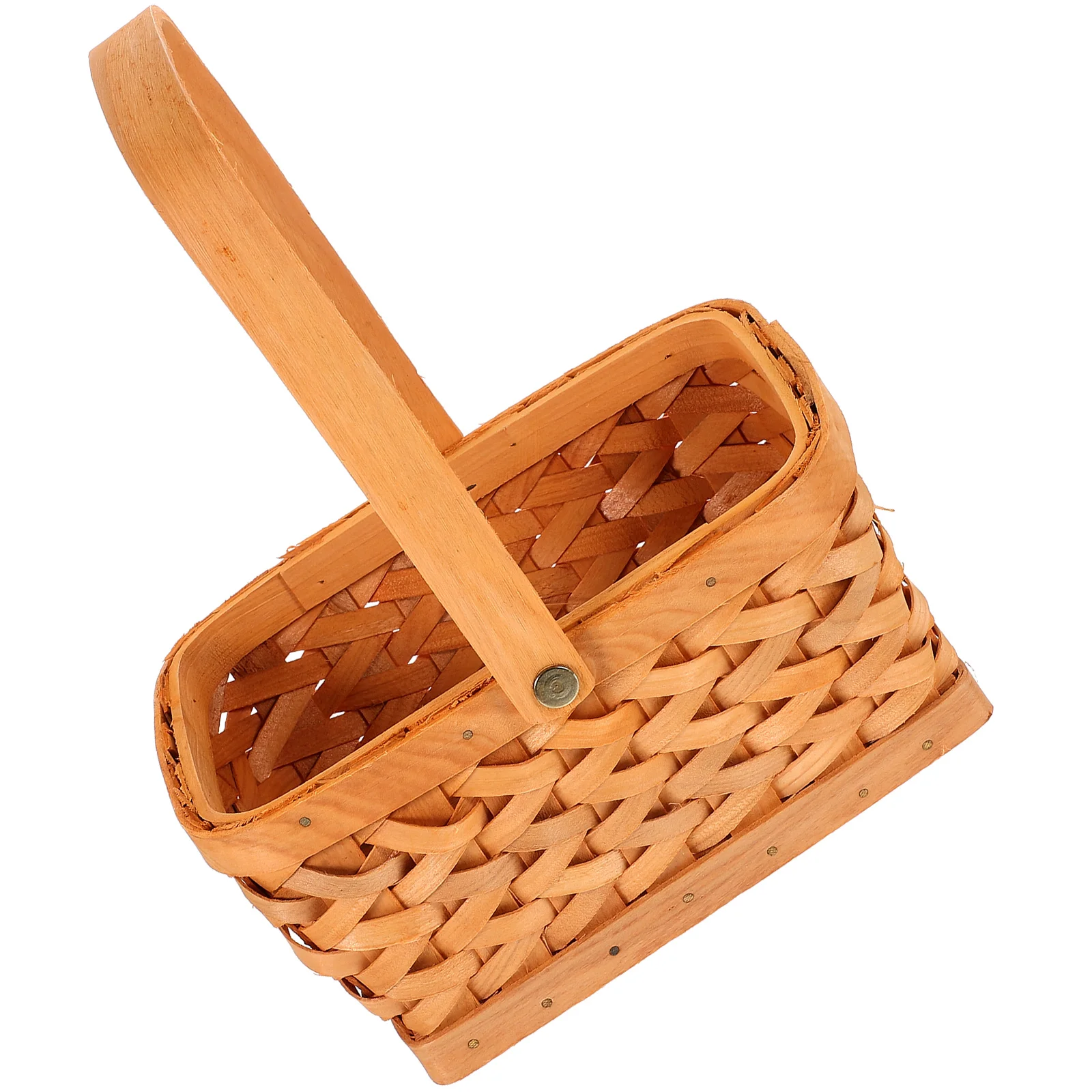 

Mini Woven Basket Rectangular Honey Color H for Flower Fruit Storage Camping Accessories Portable Picnic H made Durable